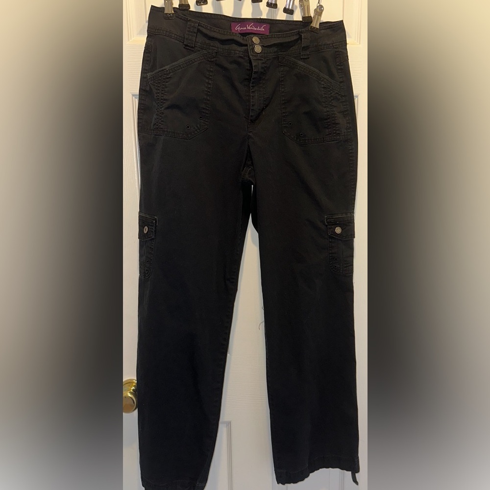 Gloria Vanderbilt Black Cargo Pants